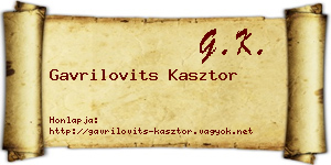 Gavrilovits Kasztor névjegykártya